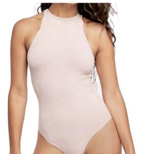 NWT Free People Feels Right Ballet Pink Bodysuit Top Size XS/S